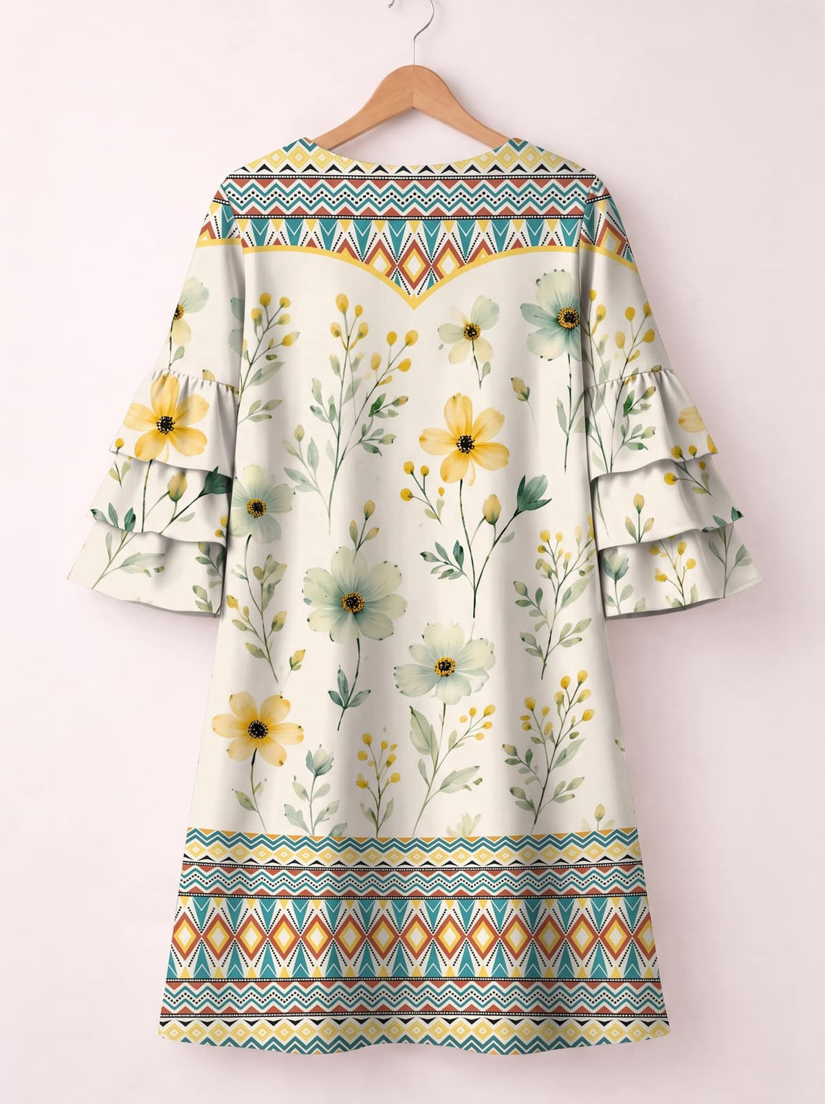 'Alizeti' Stacked Ruffle Sleeve Dress