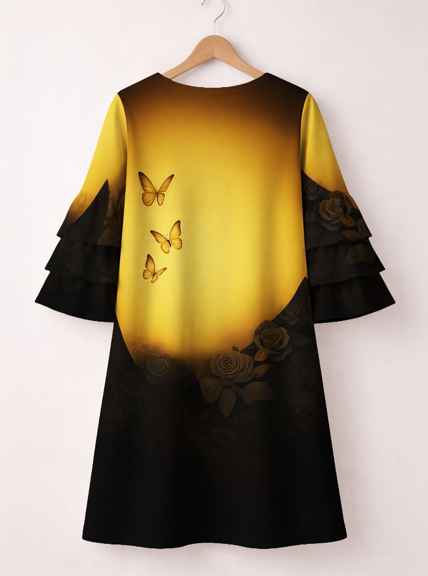 'Imani' Amber Stacked Ruffle Sleeve Dress