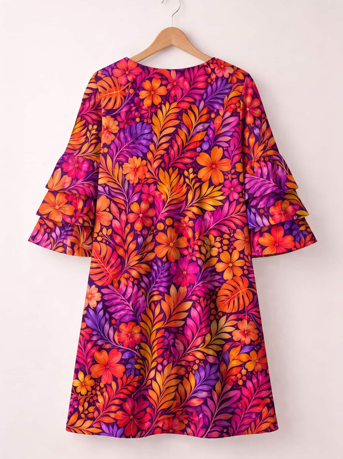 'Waridi' Stacked Ruffle Sleeve Dress