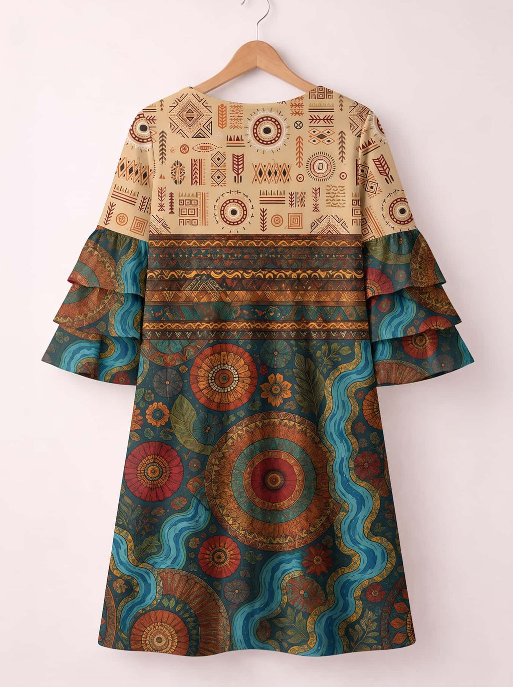 'Mto' Stacked Ruffle Sleeve Dress