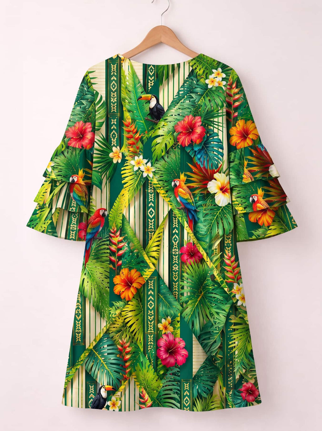'Msitu' Stacked Ruffle Sleeve Dress