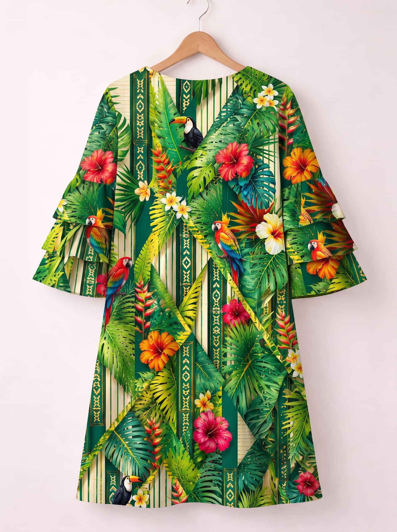 'Msitu' Stacked Ruffle Sleeve Dress