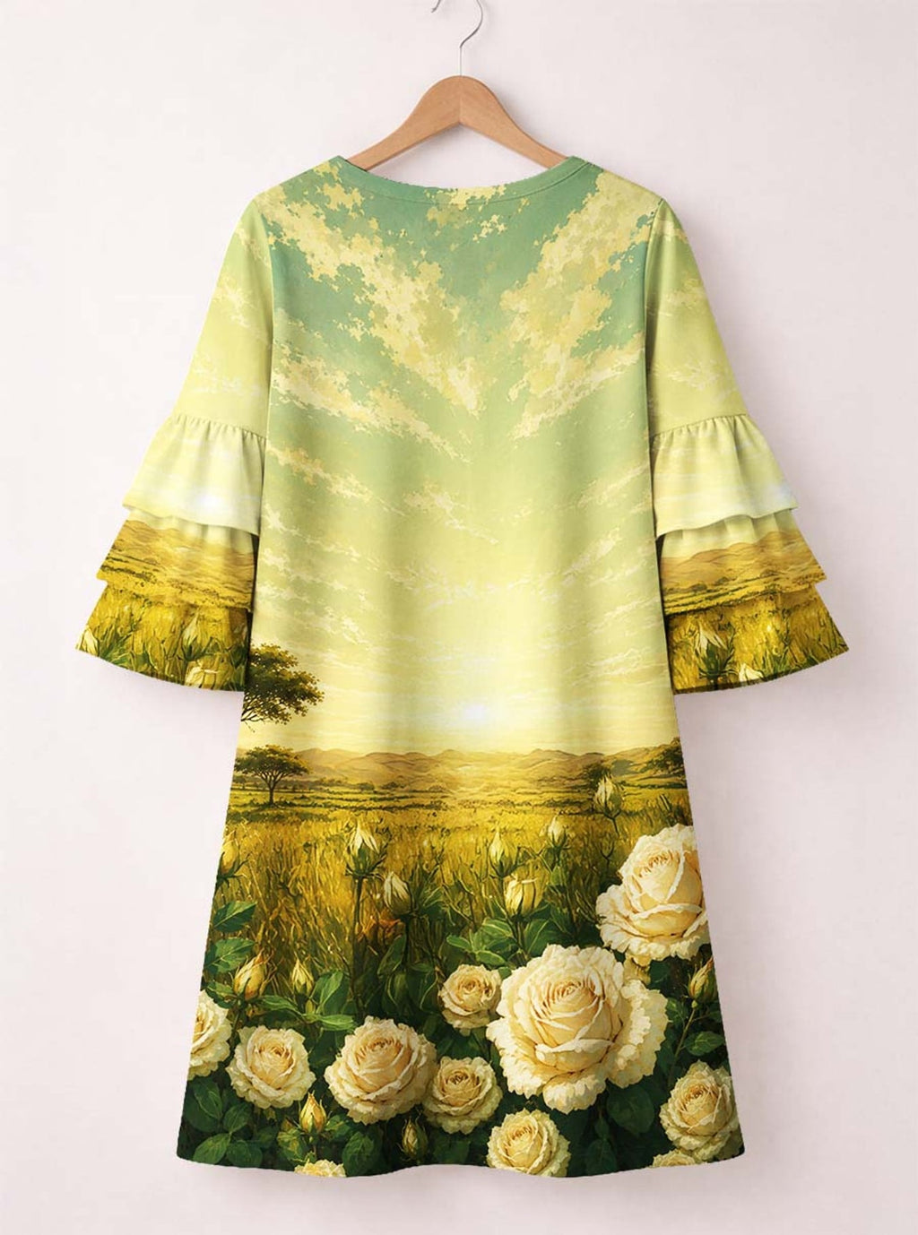 'Tulia' Stacked Ruffle Sleeve Dress