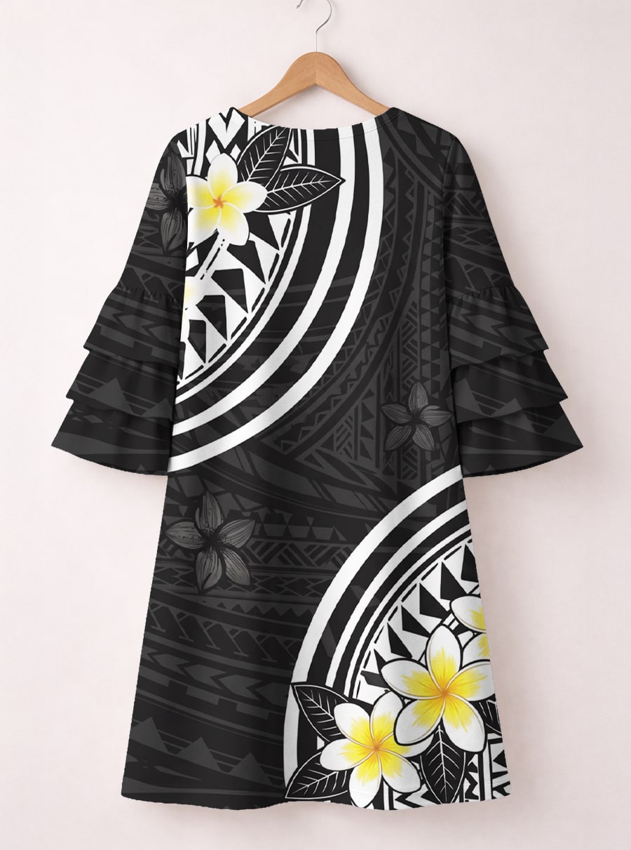 'Melia' Stacked Ruffle Sleeve Dress