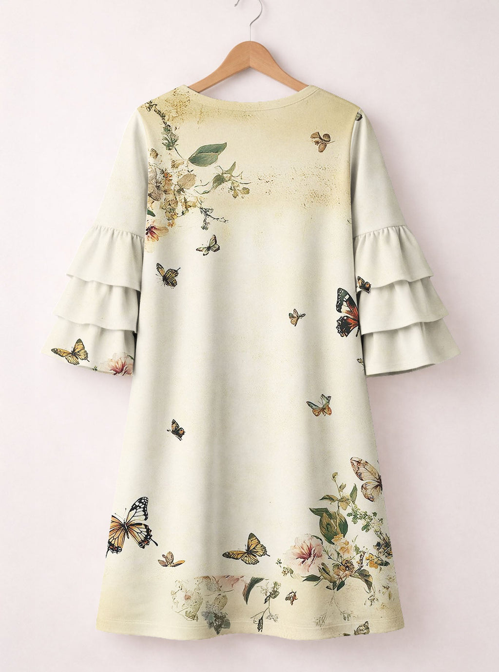 Gorgeous Black Queen Stacked Ruffle Sleeve Dress