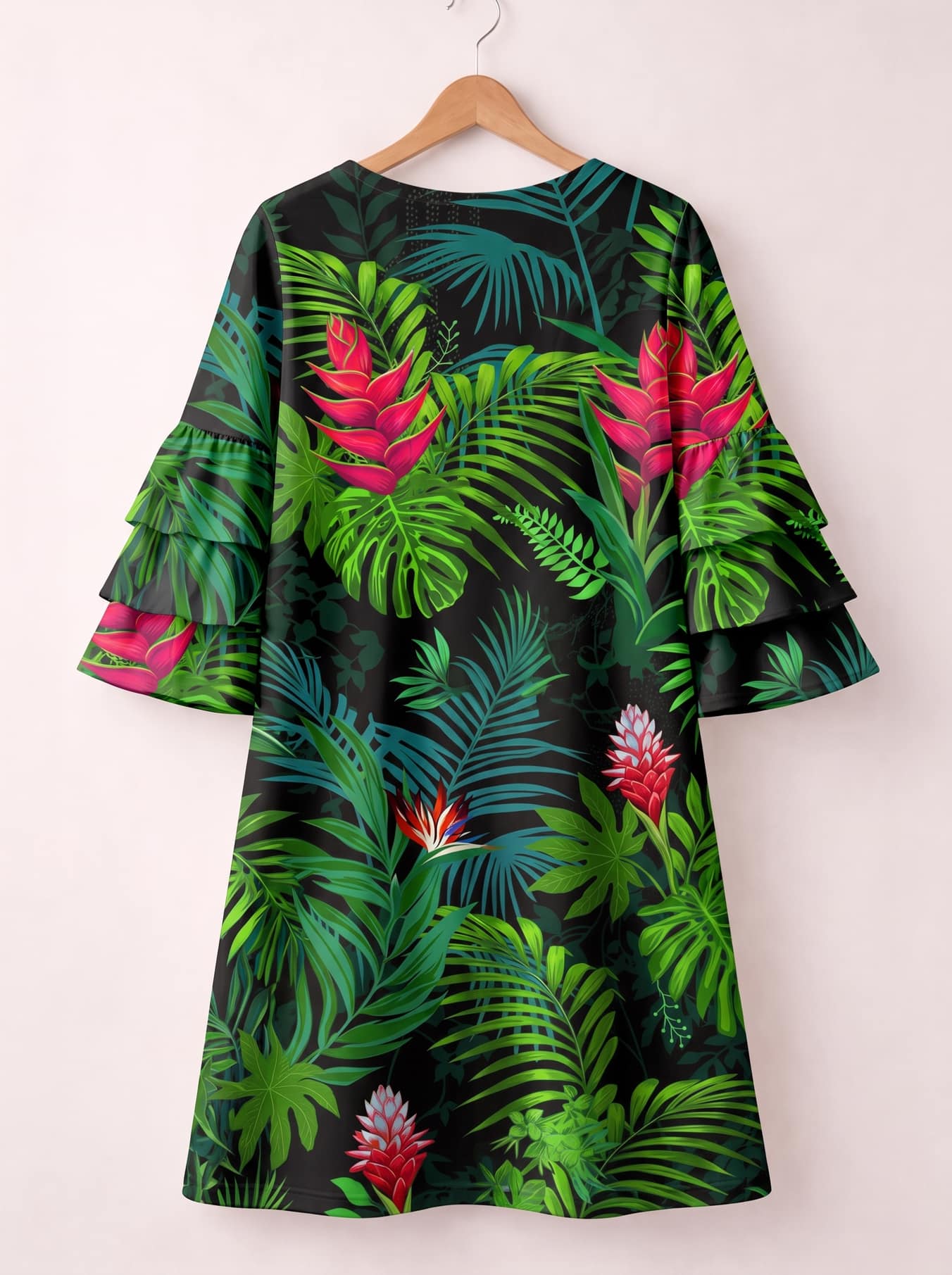 'Kitropiki' Stacked Ruffle Sleeve Dress
