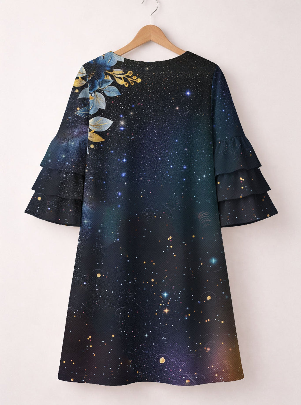 'Nyota' Stacked Ruffle Sleeve Dress