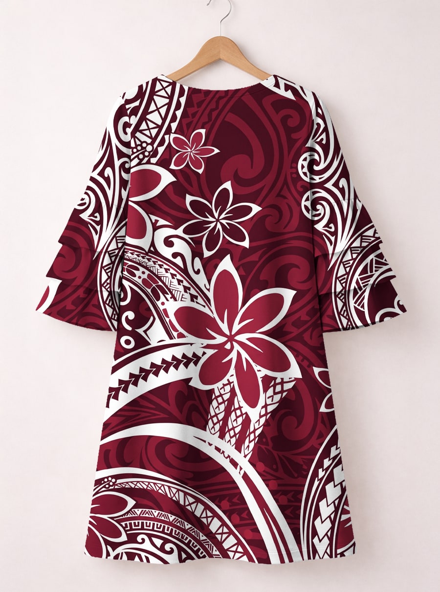 'Lehua' Stacked Ruffle Sleeve Dress