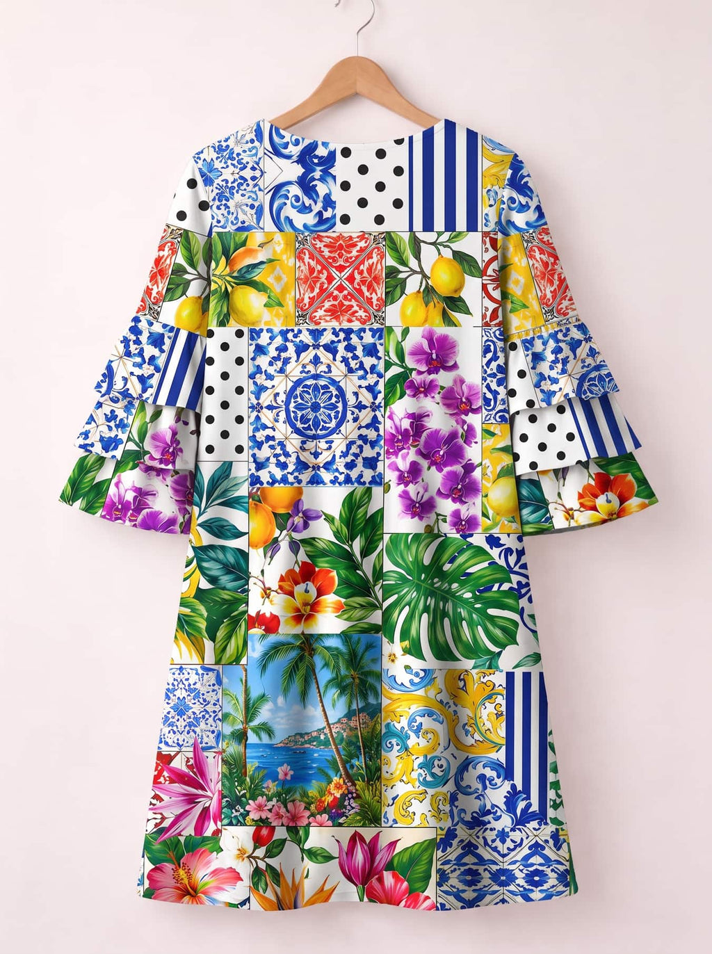 'Kisiwa' Stacked Ruffle Sleeve Dress