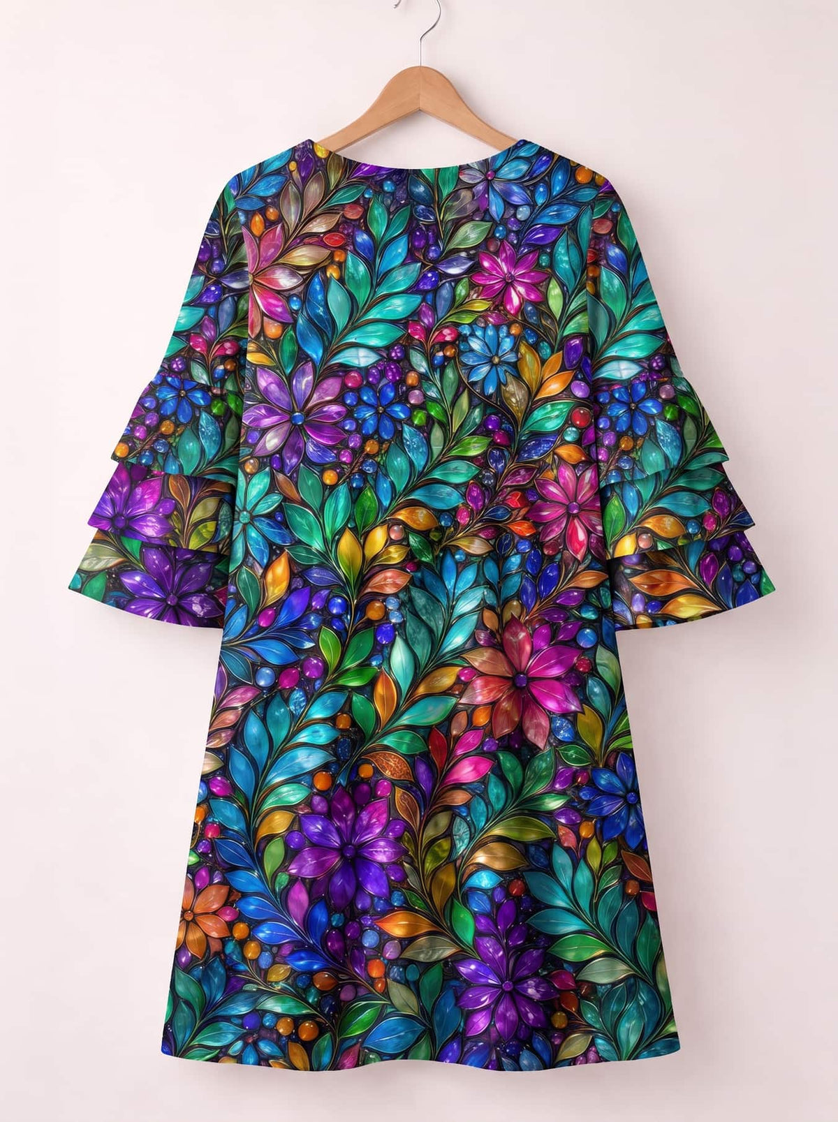 'Upinde' Stacked Ruffle Sleeve Dress