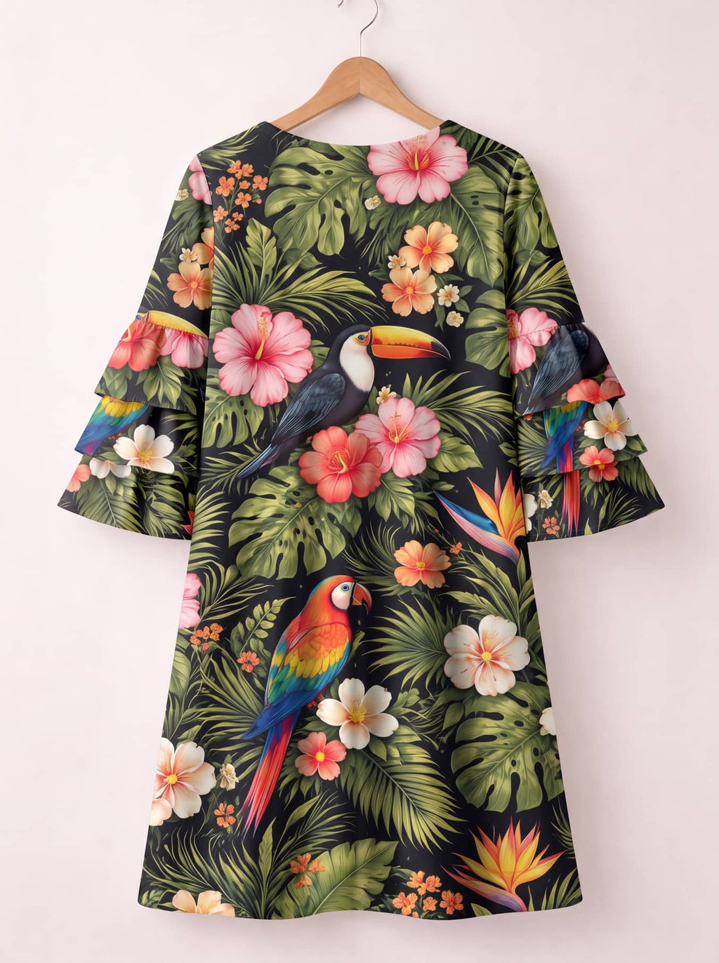 'Kasuku' Stacked Ruffle Sleeve Dress