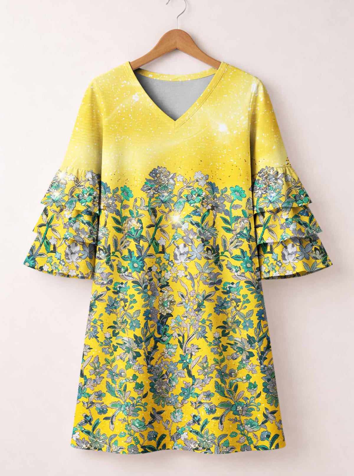 'Alfajiri' Stacked Ruffle Sleeve Dress