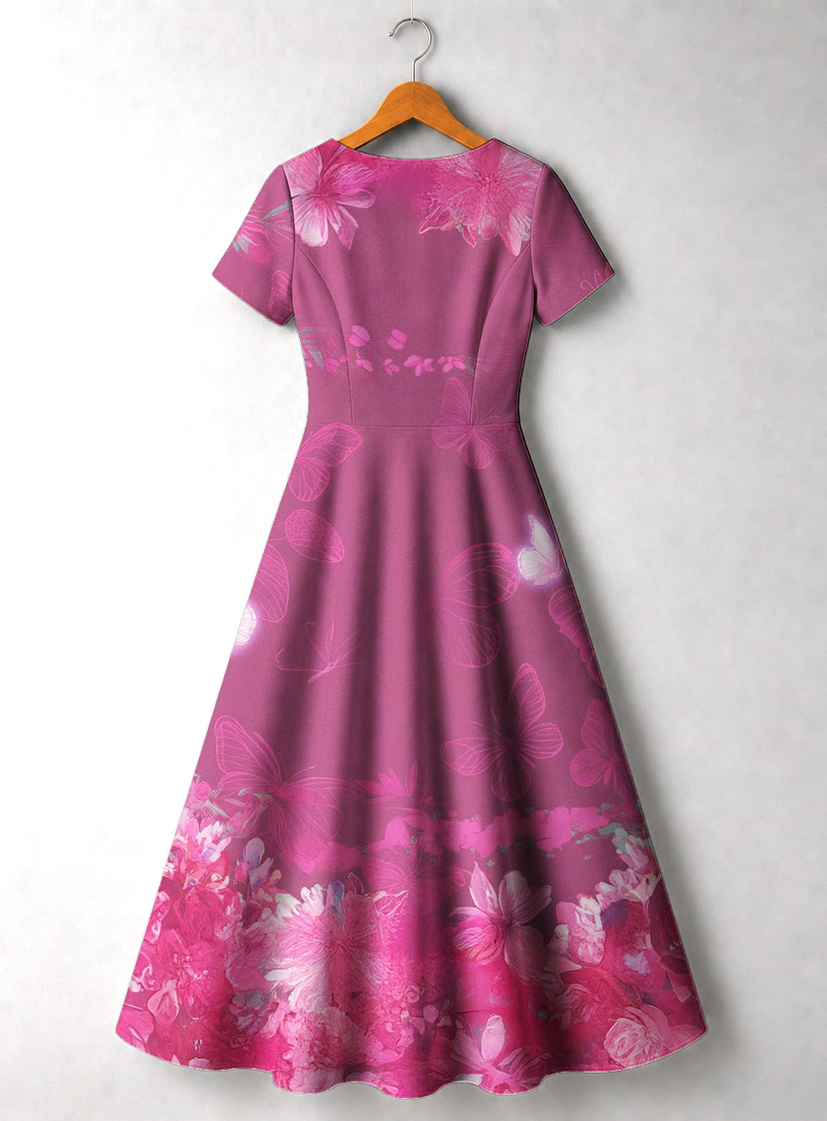 'Imani' Wild Rose Short Sleeve Maxi Dress