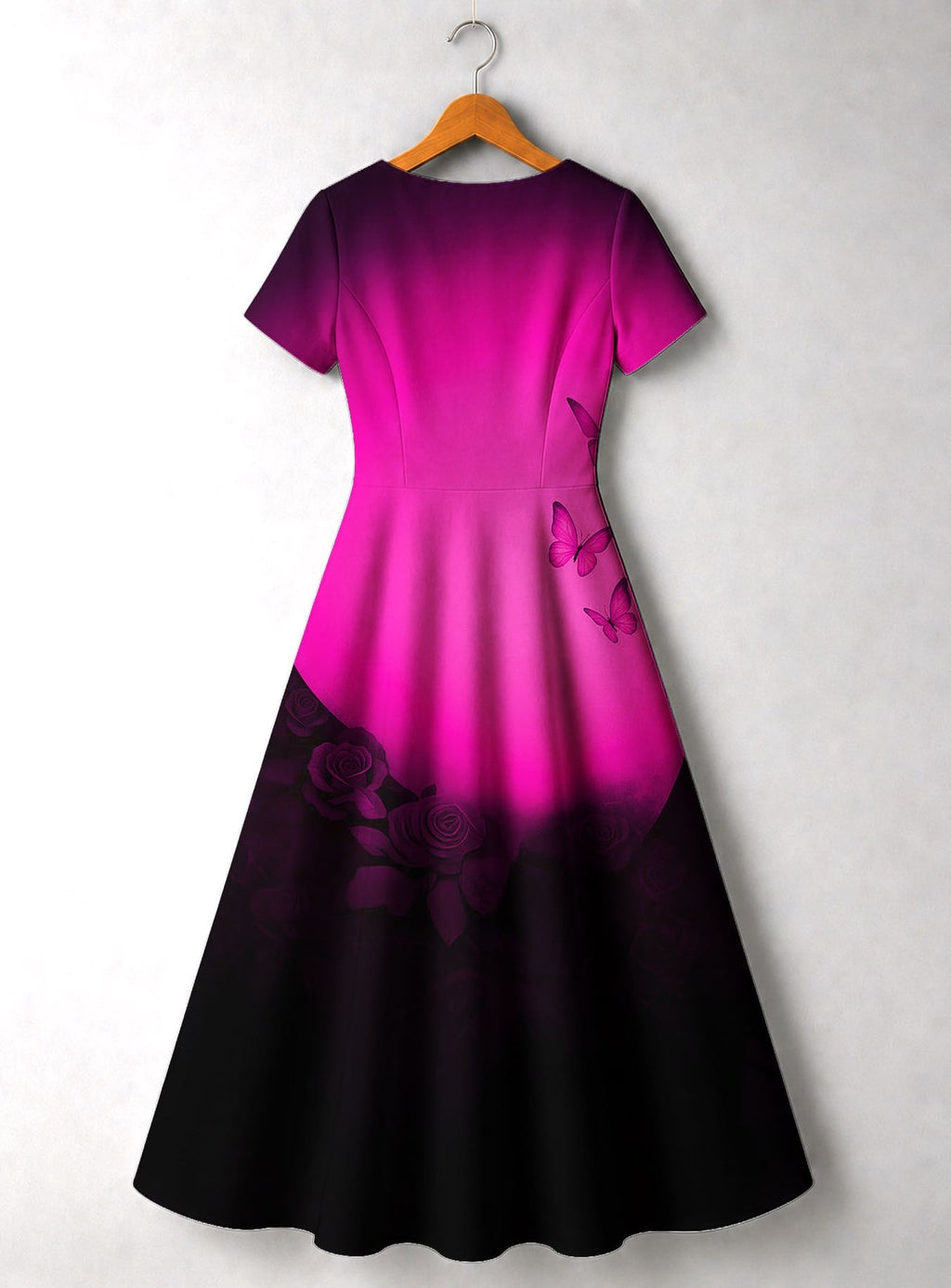 'Selah' Pink' Short Sleeve Maxi Dress