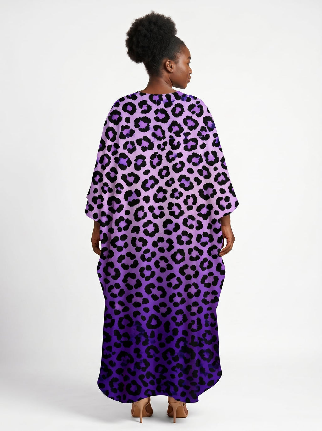 'Unstoppable' Amethyst Leopard Kaftan Dress