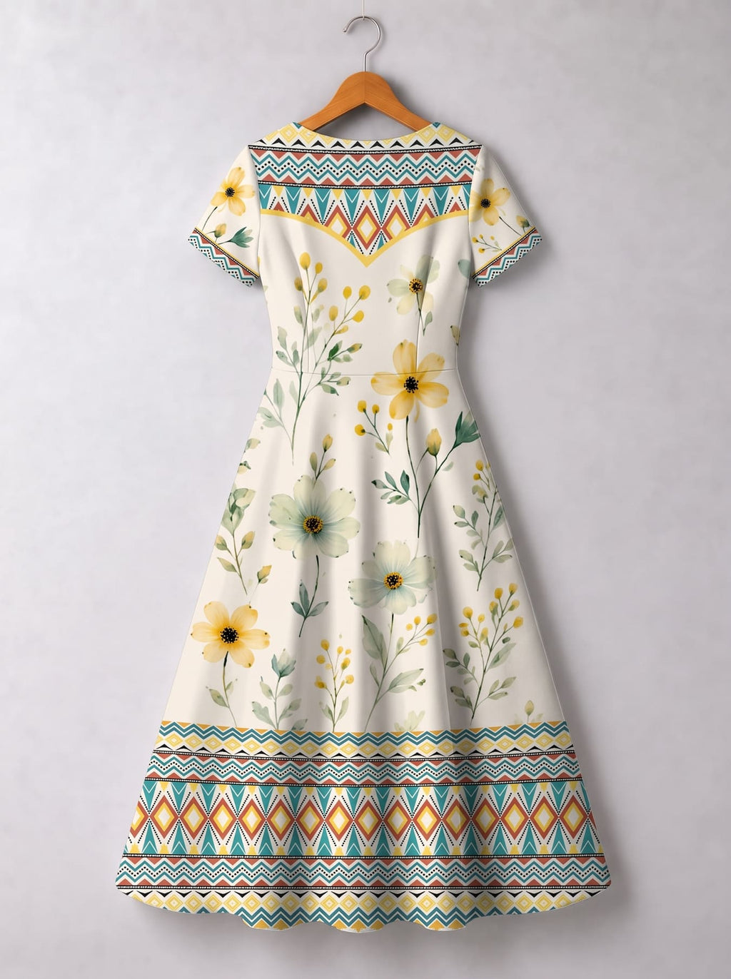 'Alizeti' Short Sleeve Maxi Dress