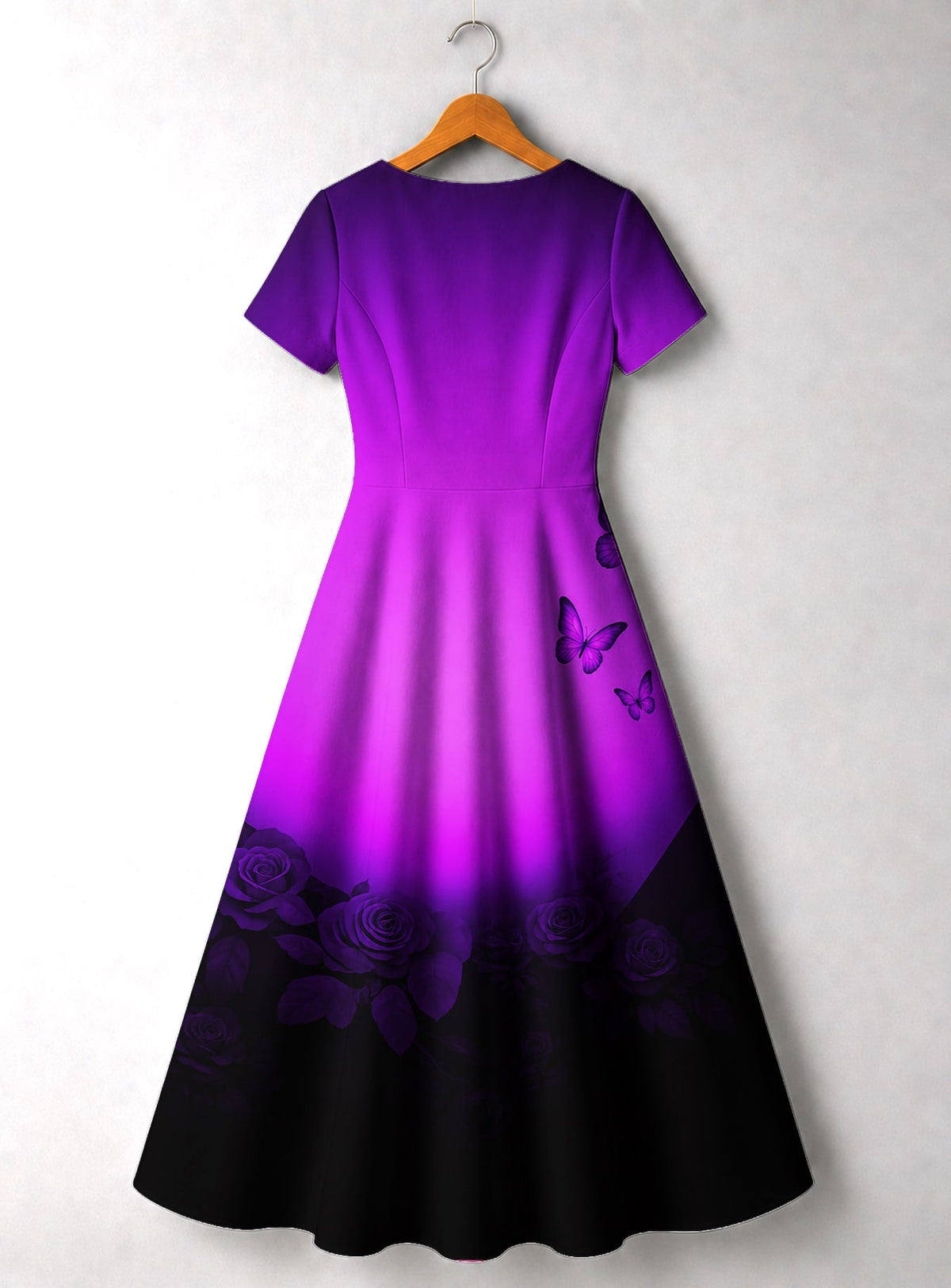 'Selah' Purple Short Sleeve Maxi Dress