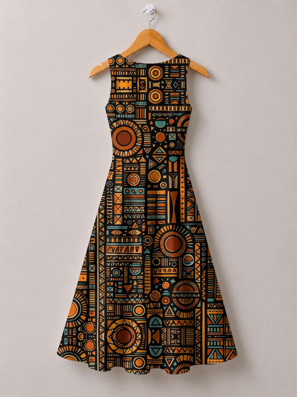 Afrocentric Pattern Cotton Corset Dress