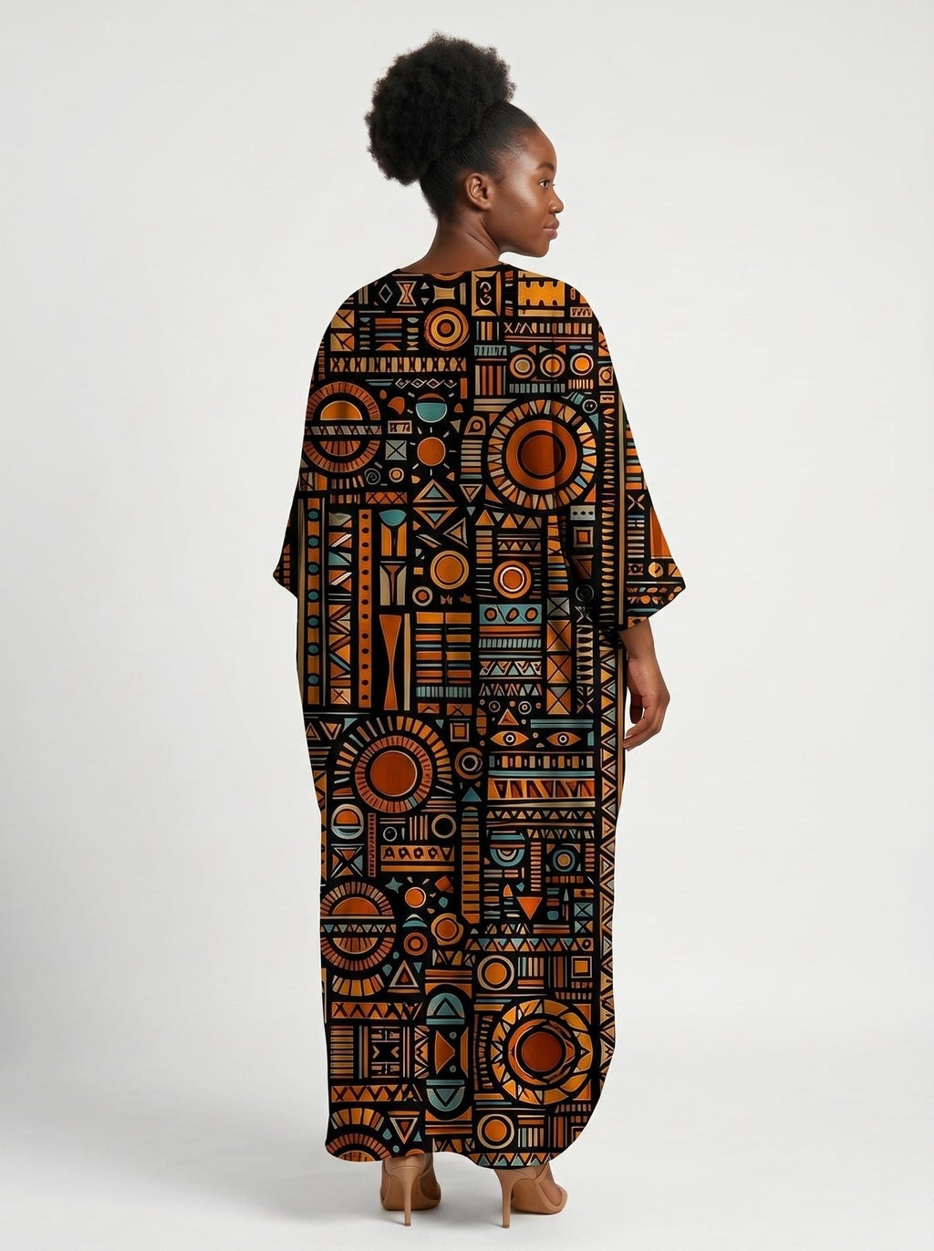 Afrocentric Pattern Kaftan Dress