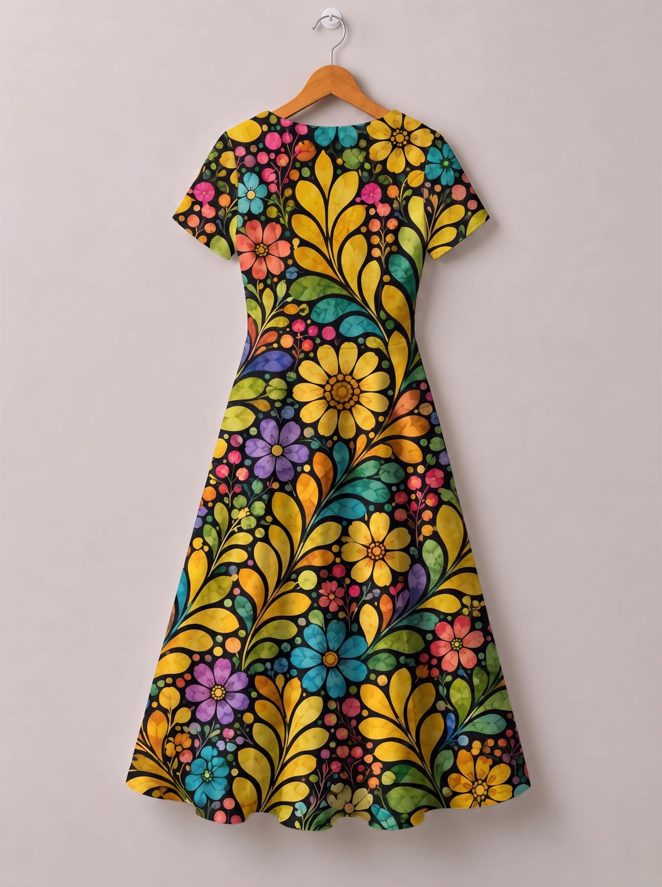 'Njano' Short Sleeve Maxi Dress