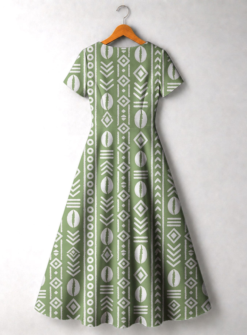 'Oshun Verde' Short Sleeve Maxi Dress