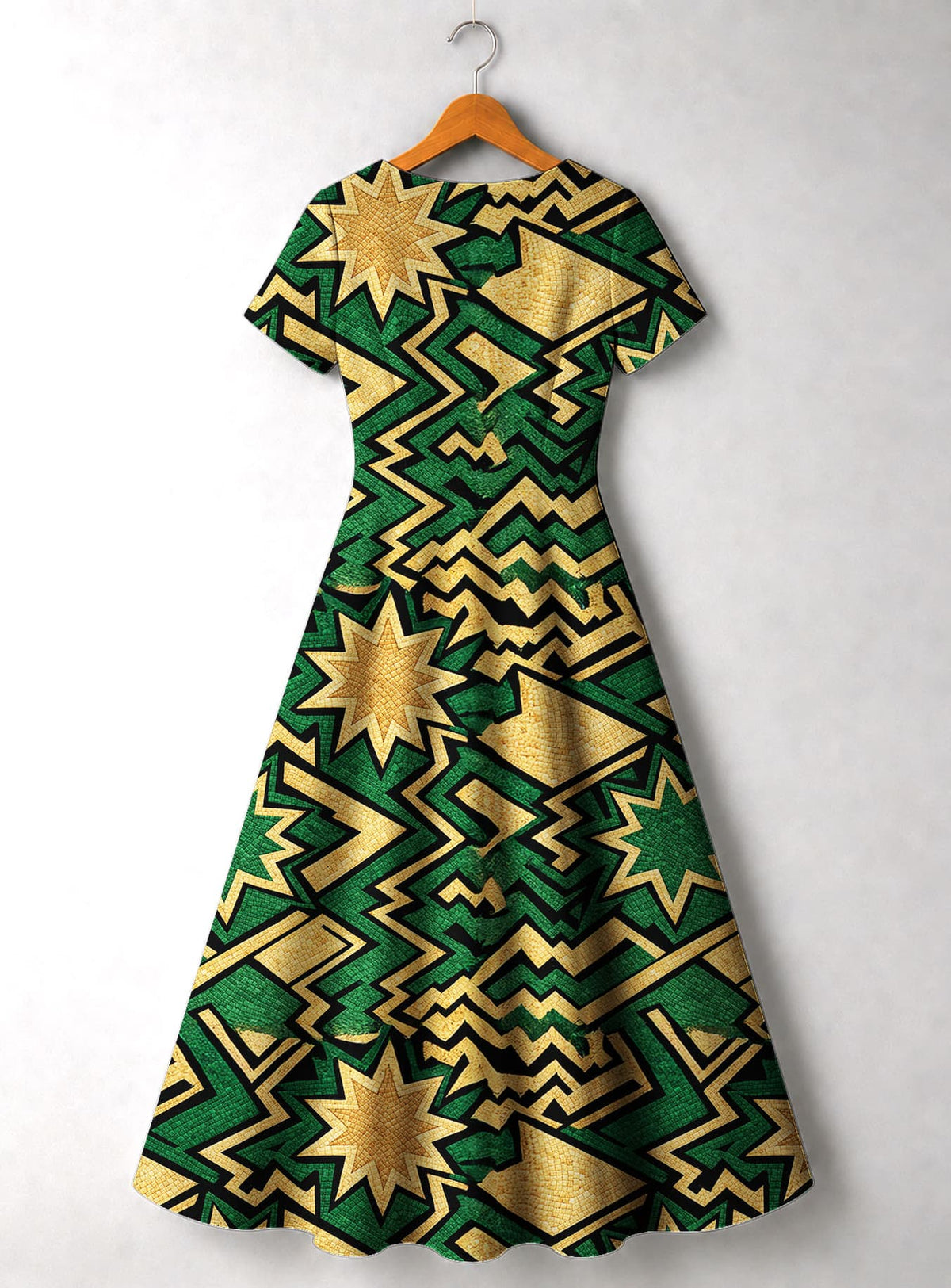 'Emerald Sheba' Short Sleeve Maxi Dress
