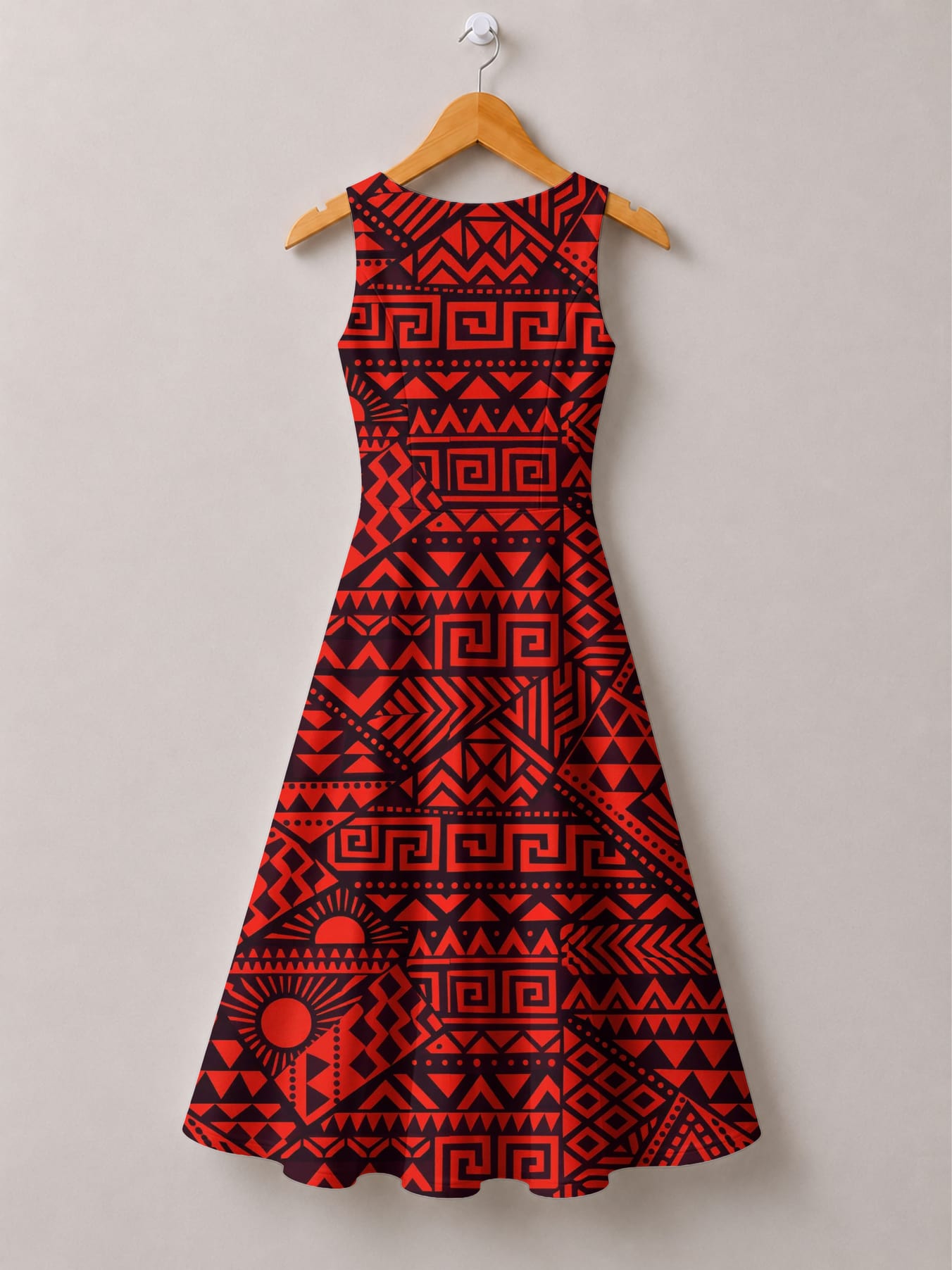 'Shaka' Burgundy Cotton Corset Dress
