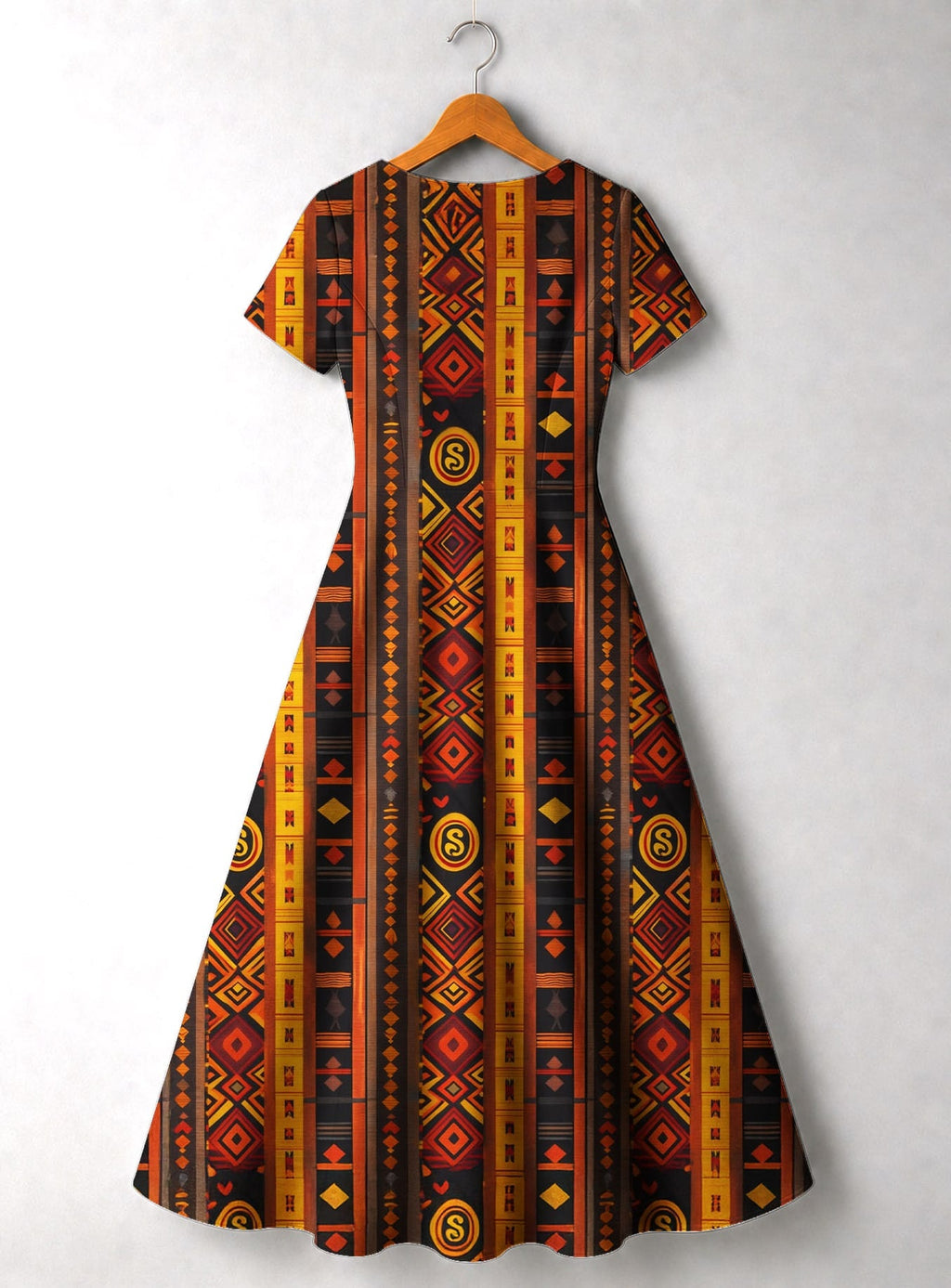 'Melanin Radiance' Short Sleeve Maxi Dress