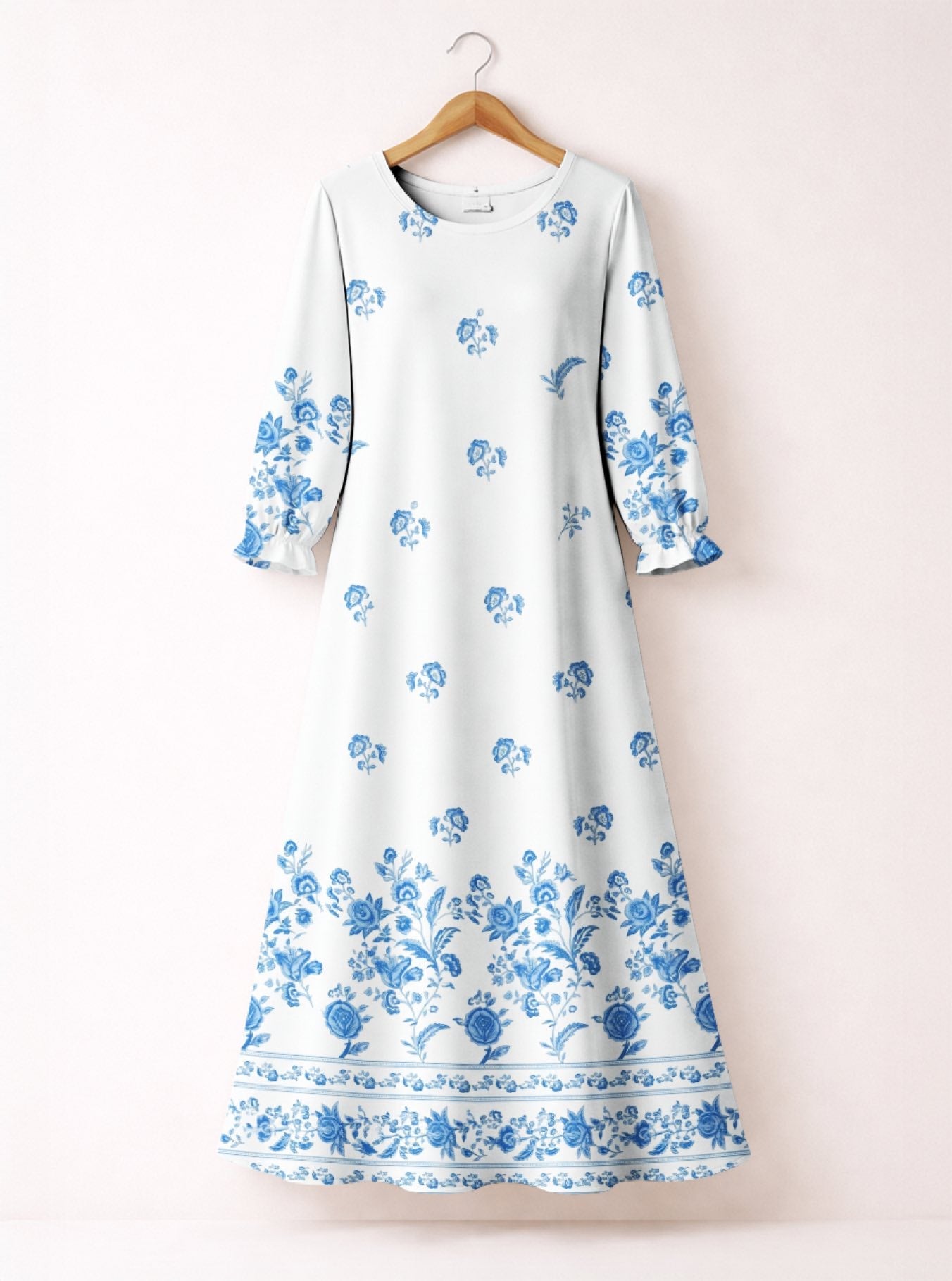 'Buluu' Long Sleeve Maxi Dress