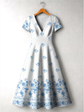 'Buluu' Short Sleeve Maxi Dress