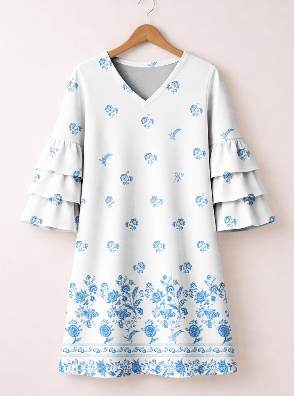 'Buluu' Stacked Ruffle Sleeve Dress