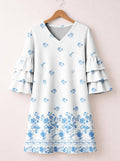 'Buluu' Stacked Ruffle Sleeve Dress