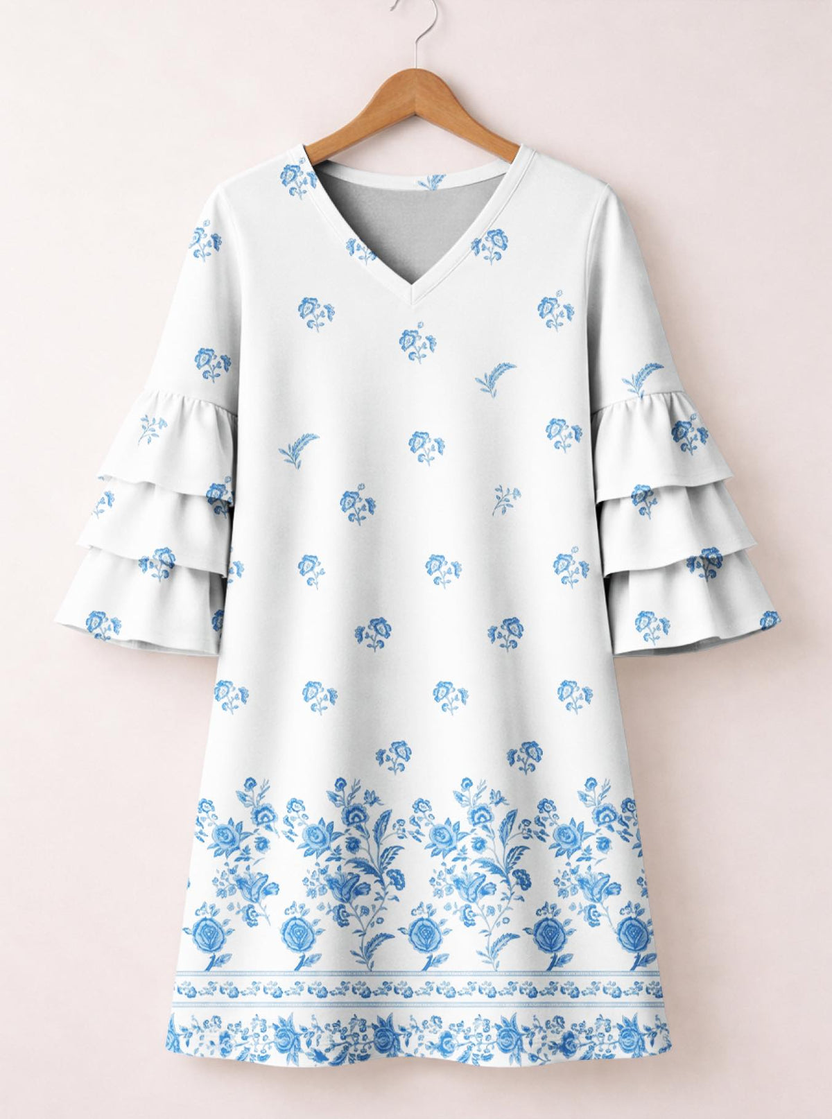 'Buluu' Stacked Ruffle Sleeve Dress