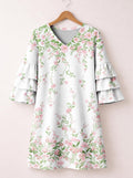 'Chanua' Stacked Ruffle Sleeve Dress