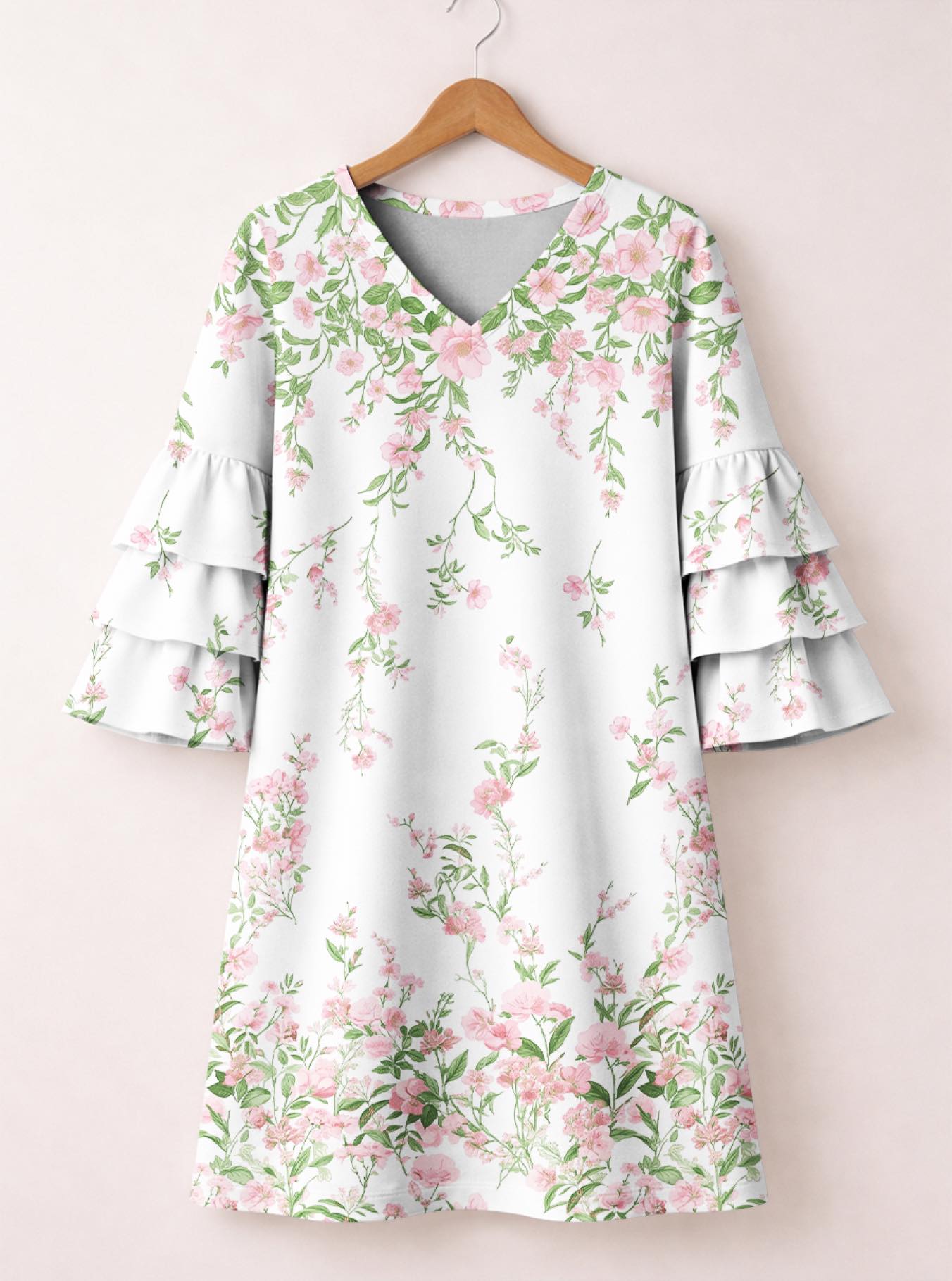 'Chanua' Stacked Ruffle Sleeve Dress