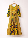 'Kente' Long Sleeve Maxi Dress