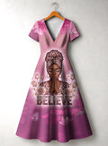 'Imani' Wild Rose Short Sleeve Maxi Dress