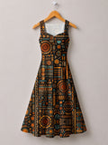 Afrocentric Pattern Cotton Corset Dress