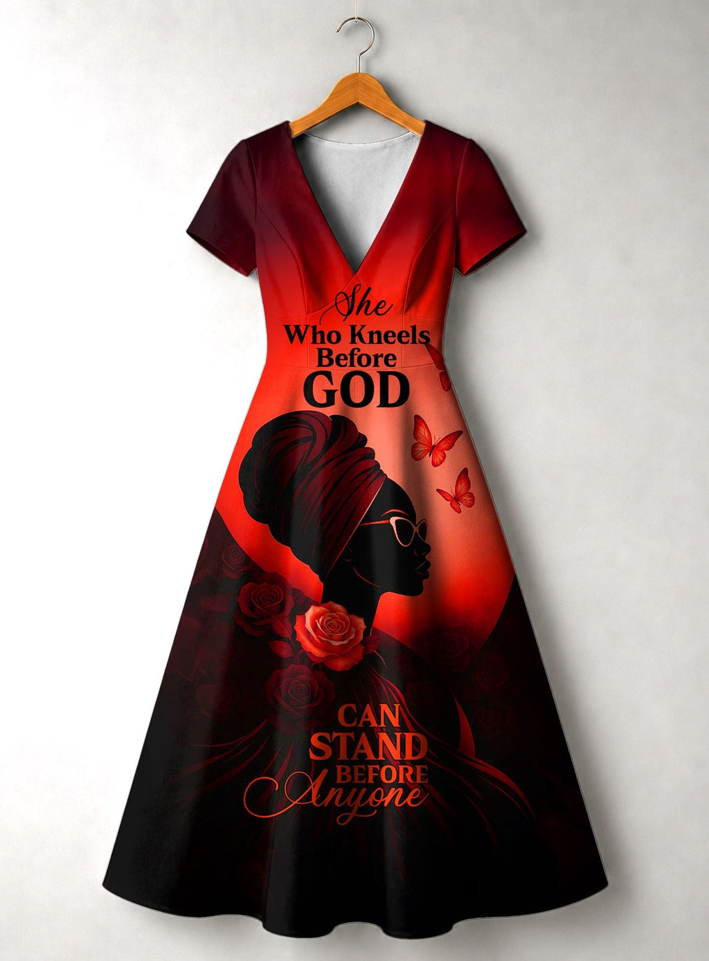 'Selah' Red' Short Sleeve Maxi Dress