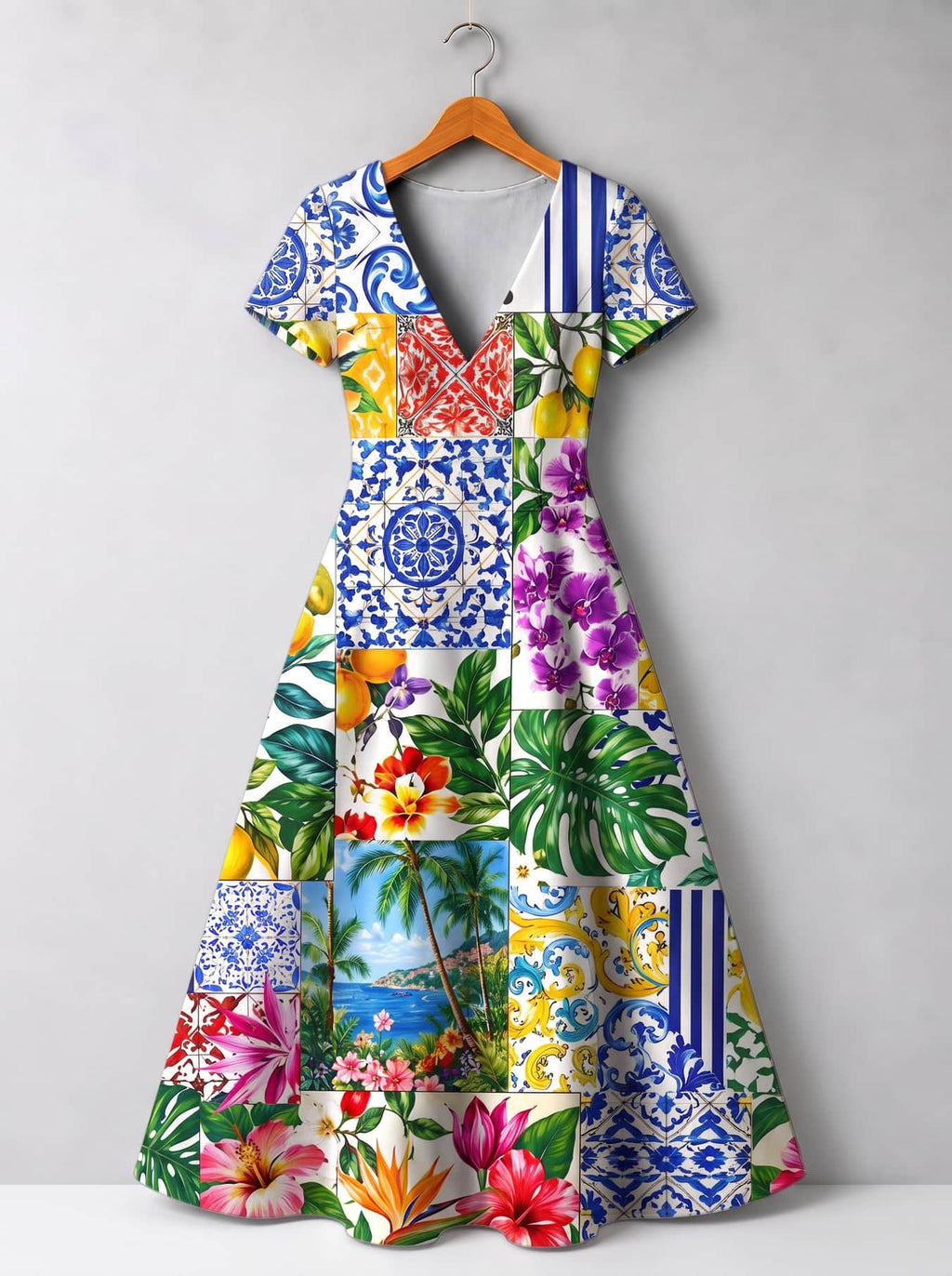 'Kisiwa' Short Sleeve Maxi Dress