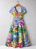 'Kisiwa' Short Sleeve Maxi Dress