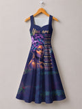 Blue Orchid Cotton Corset Dress