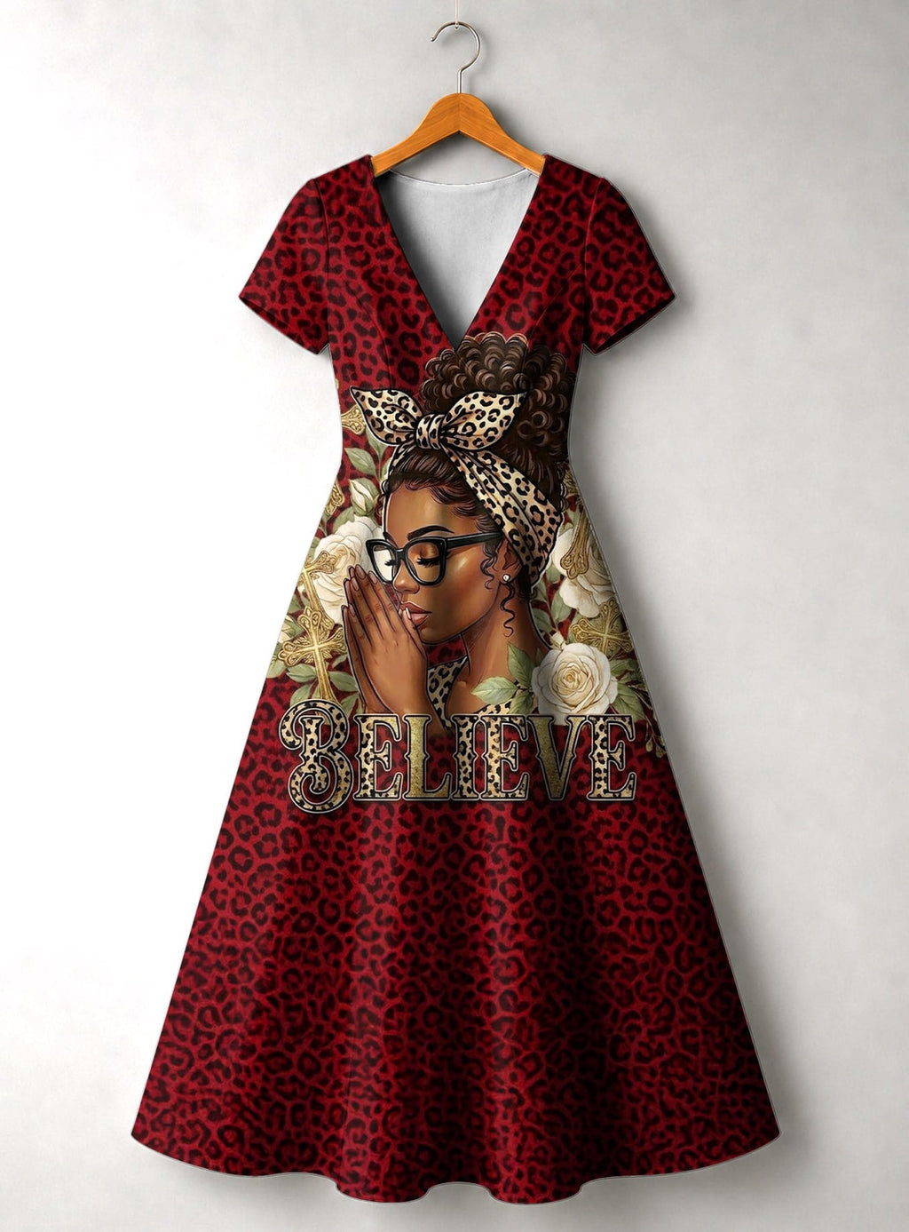 'Imani' Rouge' Short Sleeve Maxi Dress