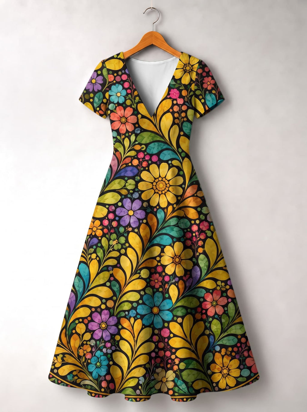 'Njano' Short Sleeve Maxi Dress