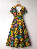 'Njano' Short Sleeve Maxi Dress