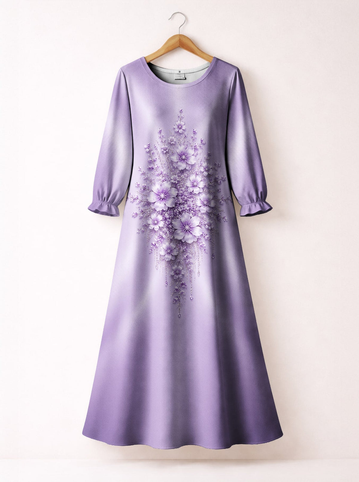 'Zambarau' Long Sleeve Maxi Dress