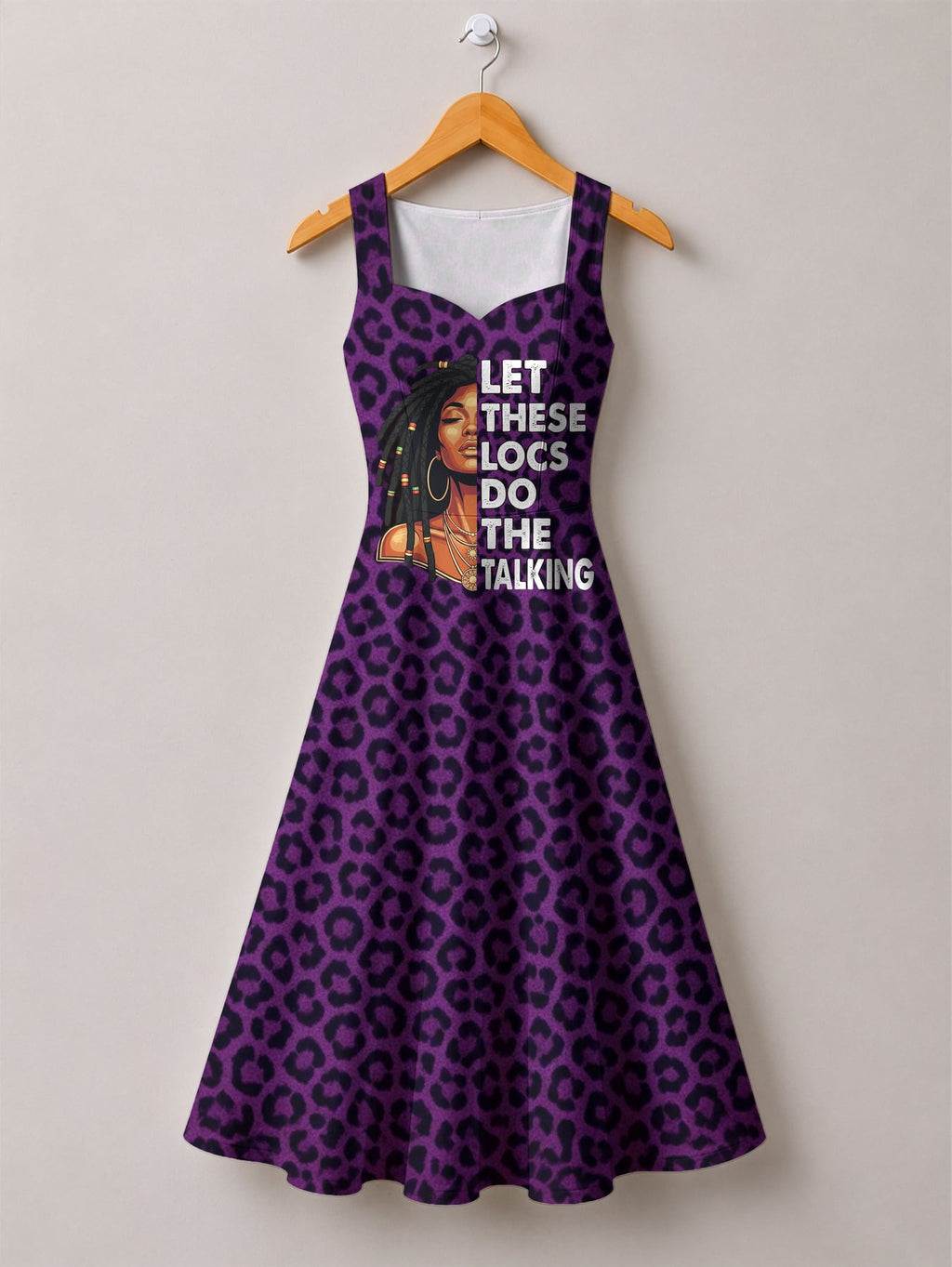 'Purple Leopard' Cotton Corset Dress