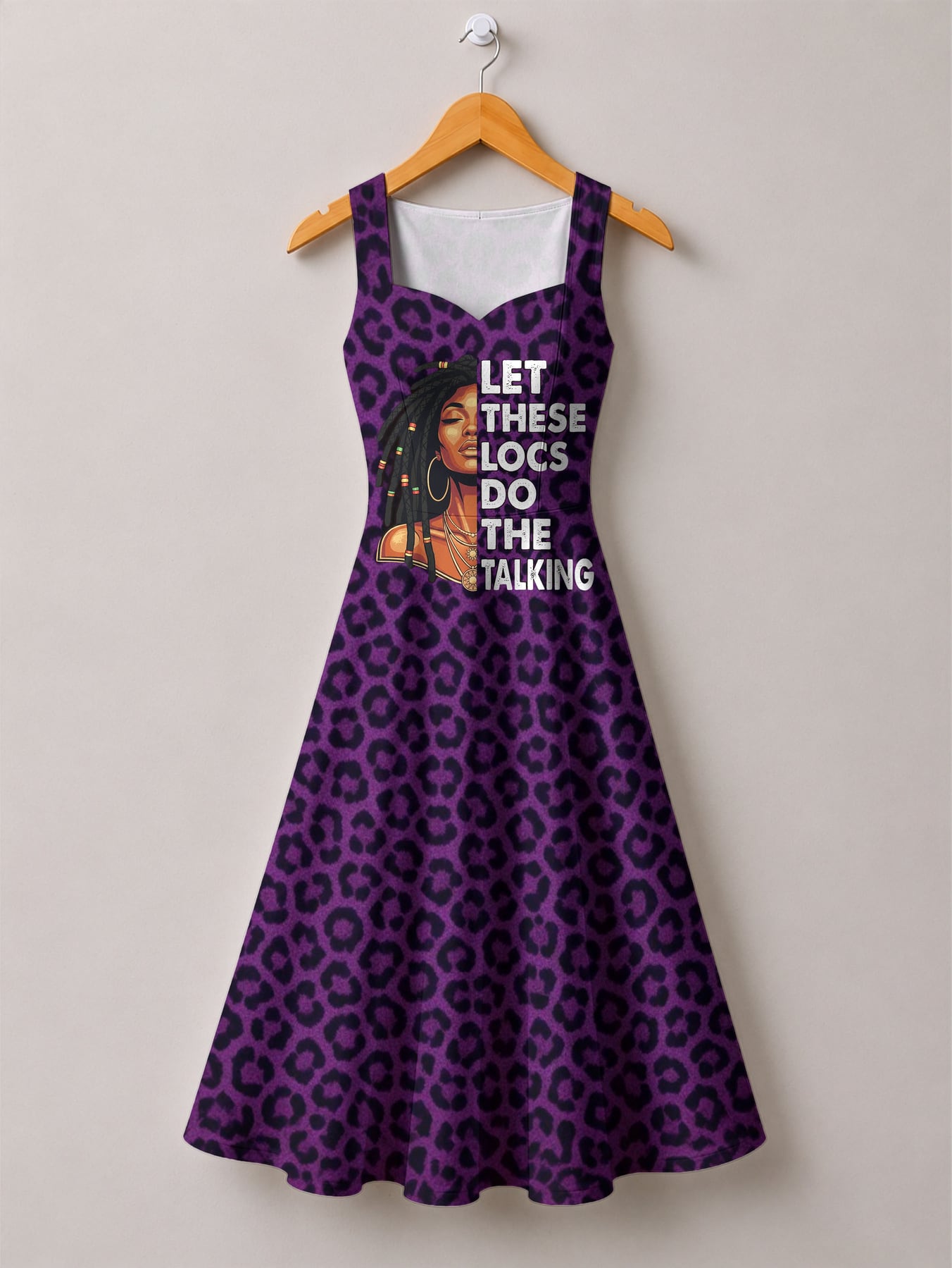 'Purple Leopard' Cotton Corset Dress