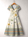 'Alizeti' Short Sleeve Maxi Dress