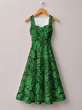 'Asili' Emerald Cotton Corset Dress